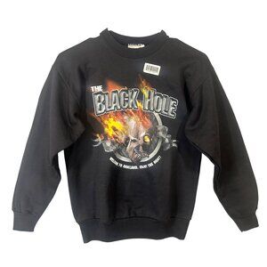 "The Black Hole" Graphic Sweatshirt Boys Size L 14-16 Oakland Skull Flame Print